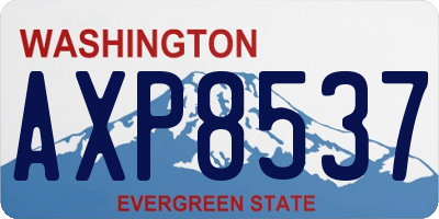 WA license plate AXP8537