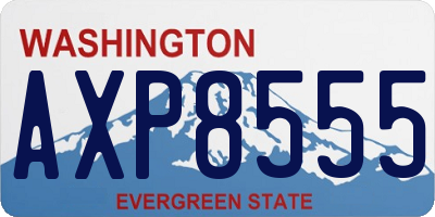 WA license plate AXP8555