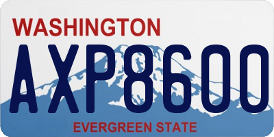 WA license plate AXP8600