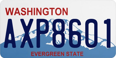 WA license plate AXP8601