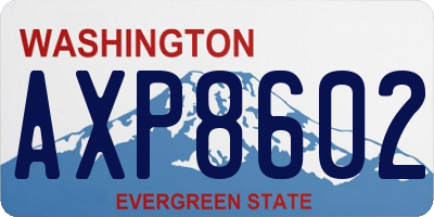 WA license plate AXP8602