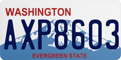 WA license plate AXP8603