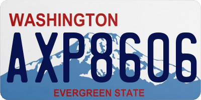 WA license plate AXP8606