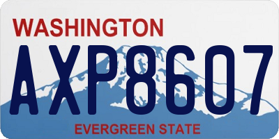 WA license plate AXP8607