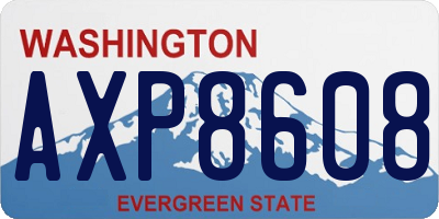 WA license plate AXP8608