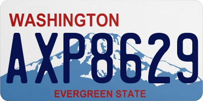 WA license plate AXP8629