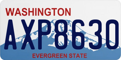 WA license plate AXP8630