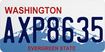 WA license plate AXP8635