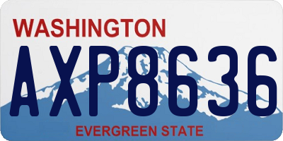 WA license plate AXP8636