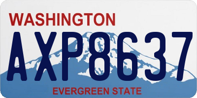 WA license plate AXP8637