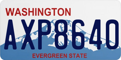 WA license plate AXP8640