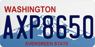 WA license plate AXP8650