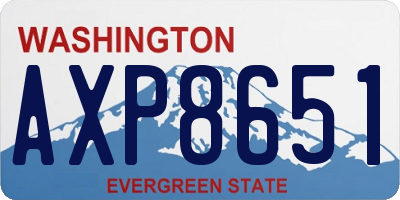 WA license plate AXP8651