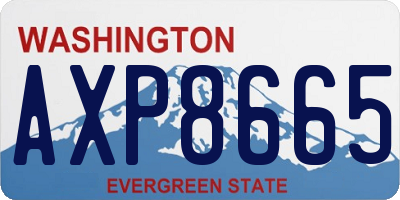 WA license plate AXP8665