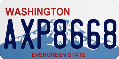 WA license plate AXP8668