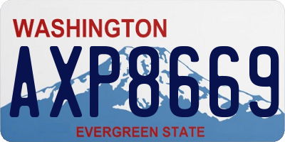 WA license plate AXP8669