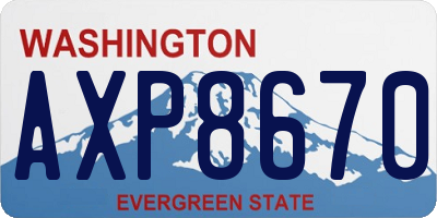 WA license plate AXP8670
