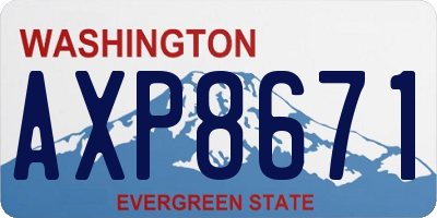 WA license plate AXP8671