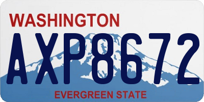 WA license plate AXP8672