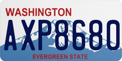 WA license plate AXP8680