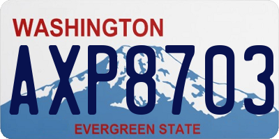 WA license plate AXP8703