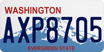 WA license plate AXP8705