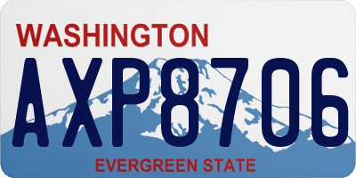 WA license plate AXP8706