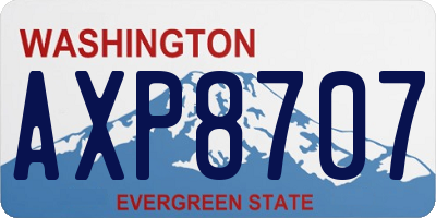 WA license plate AXP8707