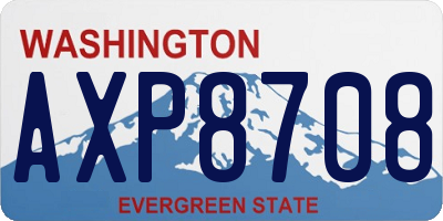 WA license plate AXP8708