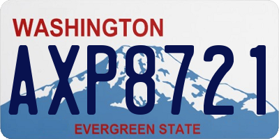 WA license plate AXP8721