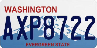 WA license plate AXP8722