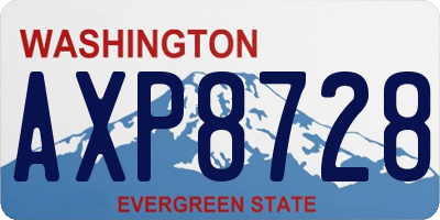 WA license plate AXP8728