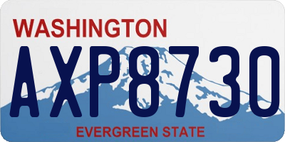 WA license plate AXP8730