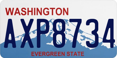 WA license plate AXP8734