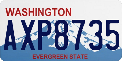 WA license plate AXP8735