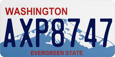 WA license plate AXP8747