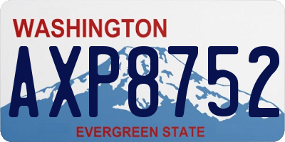 WA license plate AXP8752
