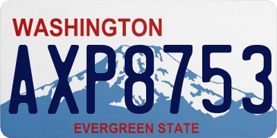 WA license plate AXP8753