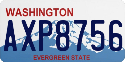 WA license plate AXP8756