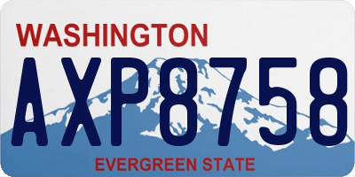 WA license plate AXP8758