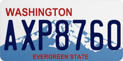 WA license plate AXP8760