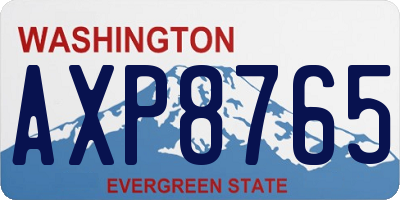 WA license plate AXP8765