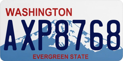 WA license plate AXP8768