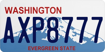 WA license plate AXP8777