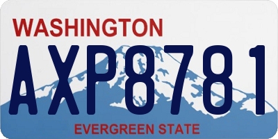 WA license plate AXP8781