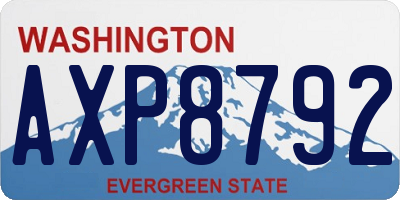 WA license plate AXP8792