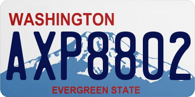 WA license plate AXP8802