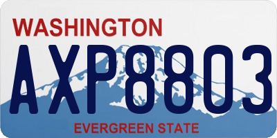 WA license plate AXP8803