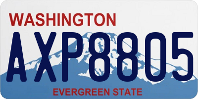 WA license plate AXP8805