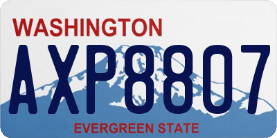 WA license plate AXP8807